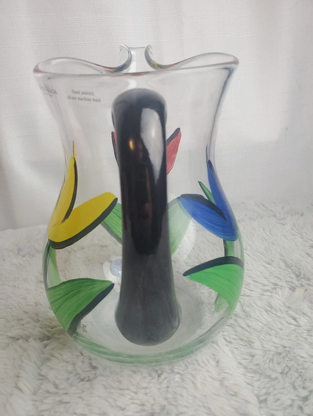VTG Kosta Boda Ulrica Hydman-Vallien Art Glass 'Tulipa' Pitcher EUC Orig Sticker